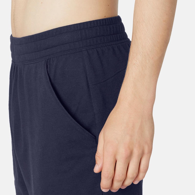 Quần short thể thao dài ôm vừa tập pilate &amp; gym đơn giản Decathlon Nyamba 500 cho nam - xanh navy size 3XL