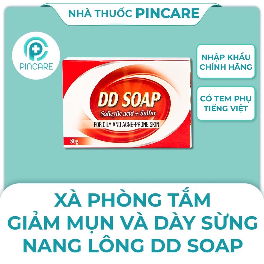 Xà phòng tắm DD Soap 80g giảm mụn, dày sừng - Hàng chính hãng - Nhà thuốc PinCare