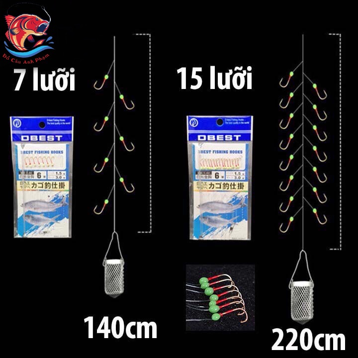 Bộ Thẻo 7 - 15 Lưỡi Câu Cá Mương Hồ Có Rọ Sắt Lưỡi Câu Cá Siêu Bén Giá Rẻ LC7