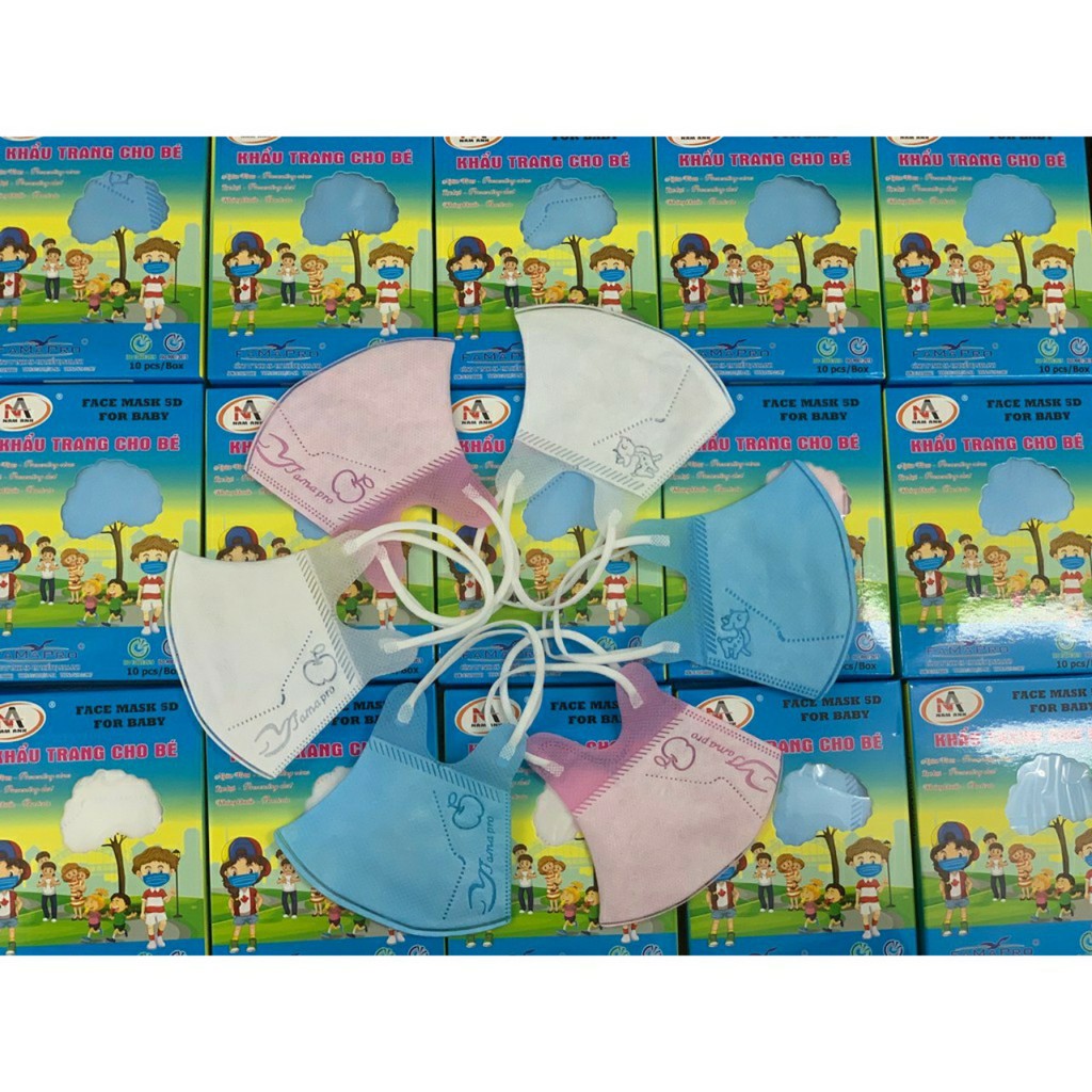 combo 100c Khẩu Trang 5D Mask kid, ôm mặt cho bé cảm giác thoải mái