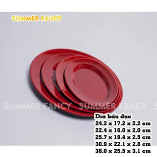Dĩa nhựa hạt xoài 25.7 x 19.4 x 2.5 cm hình bầu dục melamine phíp - Plate F-HX607