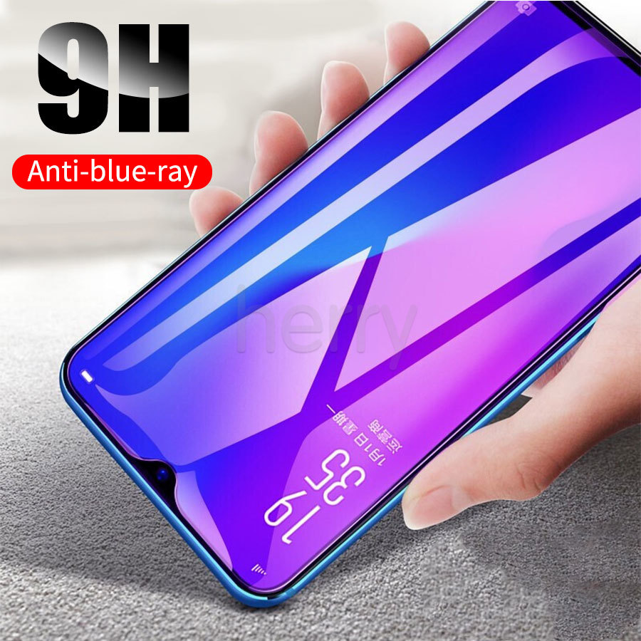 Chống Tia Sáng Xanh Kính Cường lực Bảo Vệ Màn Hình cho Oppo F11 F9 Pro F7 F5 A3S AX5 AX5S A5 A5S A15 A15S A93 A7 A12 A12E A83 A92 A52 A71 A2 A9 A33 A53 2020 Reno 2 3 4 5 4F bảo vệ mắt Mặt trước Miếng dán màn hình