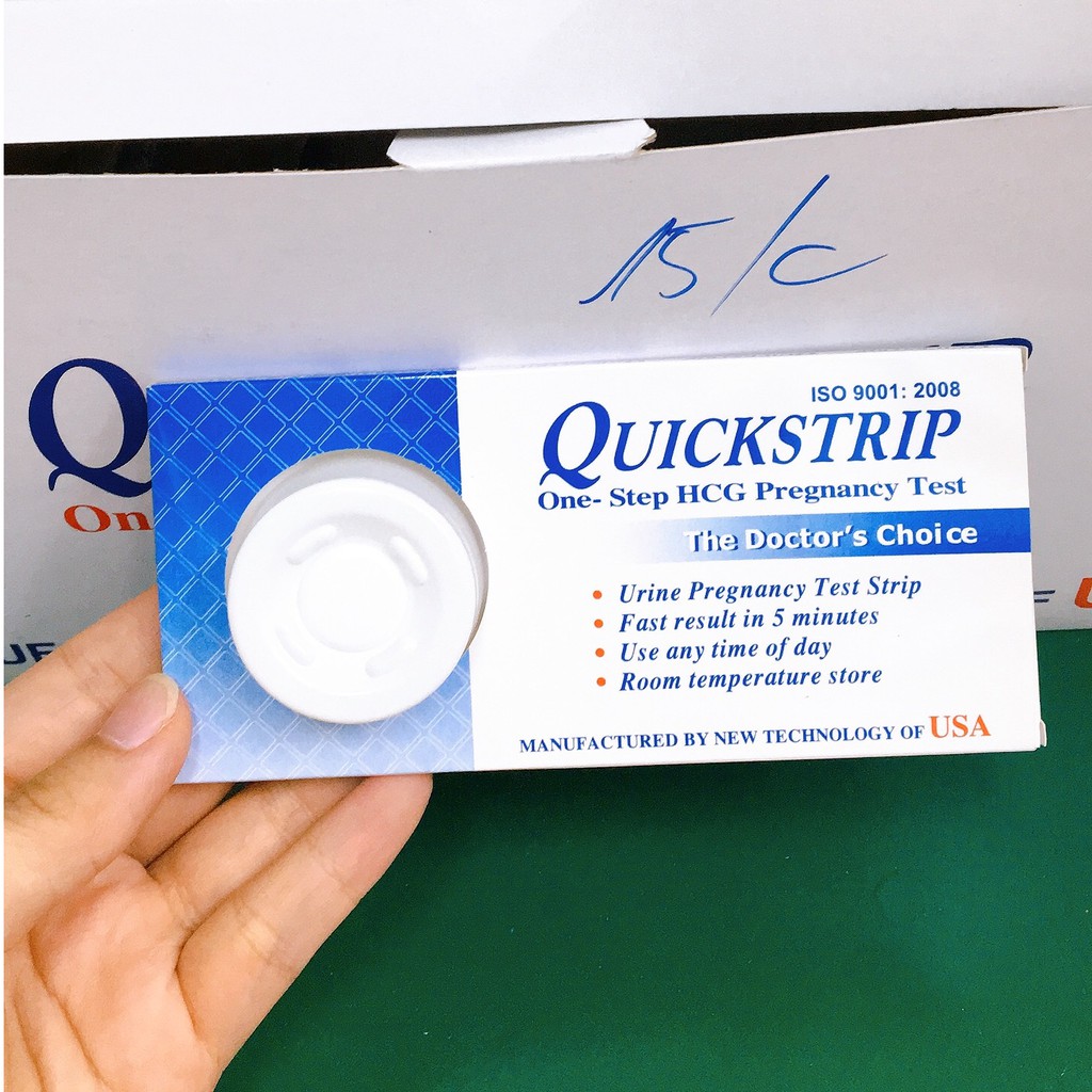 (Che tên hàng) Que thử thai Quickstrip cho kết quả nhanh, chính xác