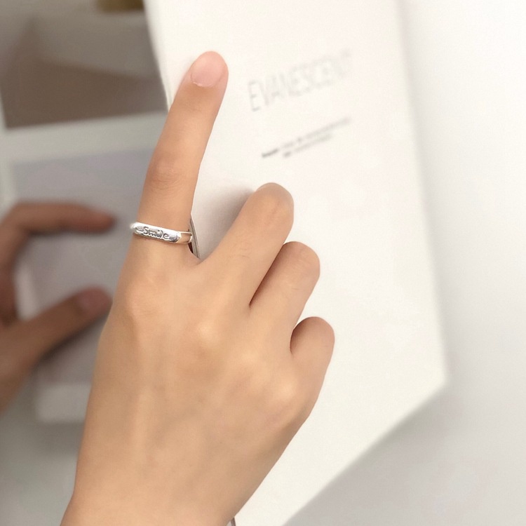 Nhẫn dạng hở hình mặt cười phong cách cổ điển thời trang Hàn Quốc