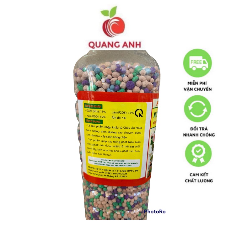 Phân Bón Cây cảnh Nitrophoska cao cấp cây phát triển đồng đều, lá xanh tốt NPK 15-15-15 - chai 500g