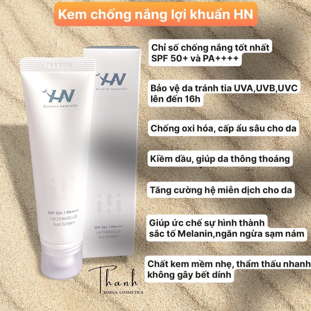 Kem Chống Nắng Histoire Naturelle Cho Da Mụn, Kiềm Dầu Và Dưỡng Trắng SPF 50+/ PA ++++ 50ml