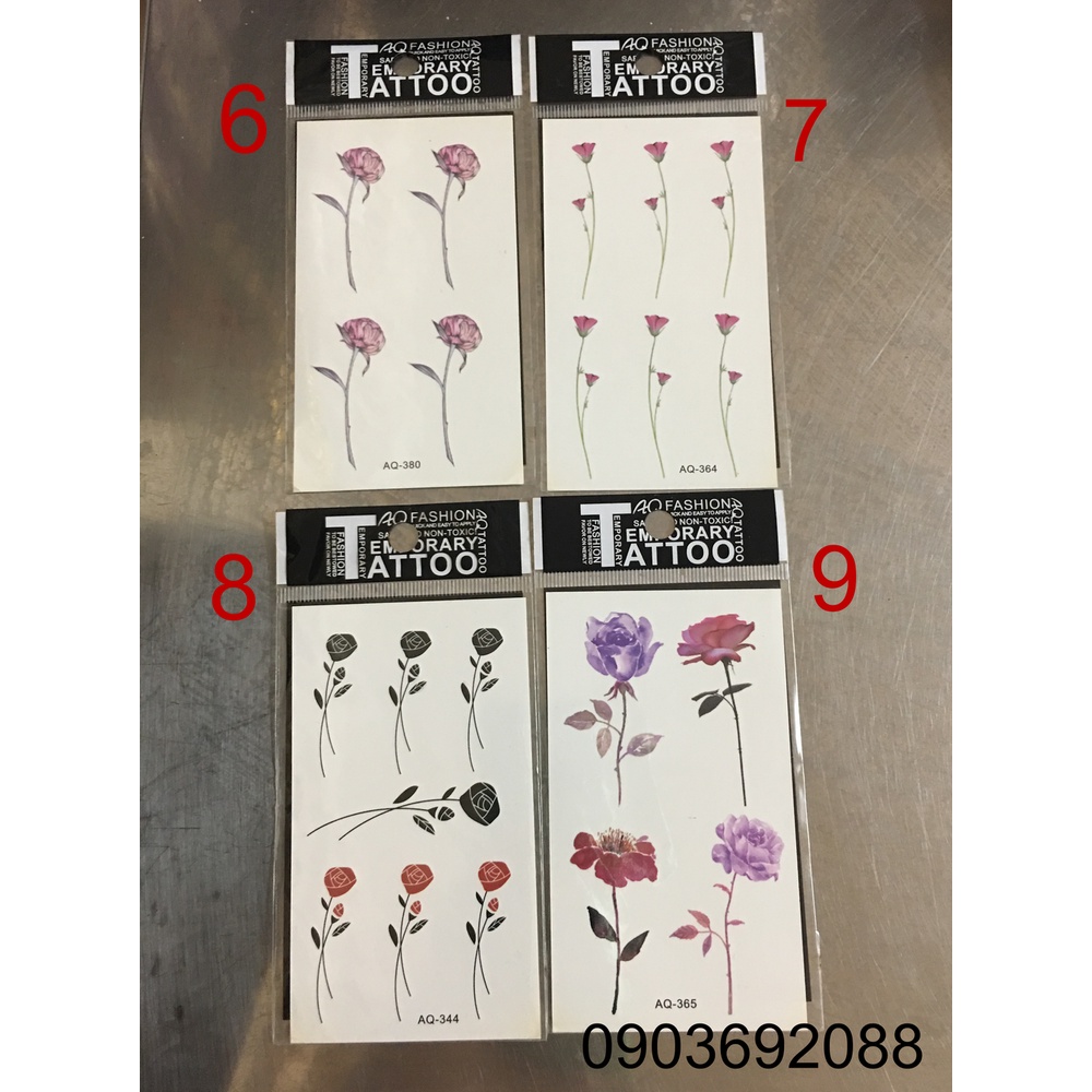 [HCM] Hình xăm dán - tattoo sticker bông hoa 10.5 x 6cm