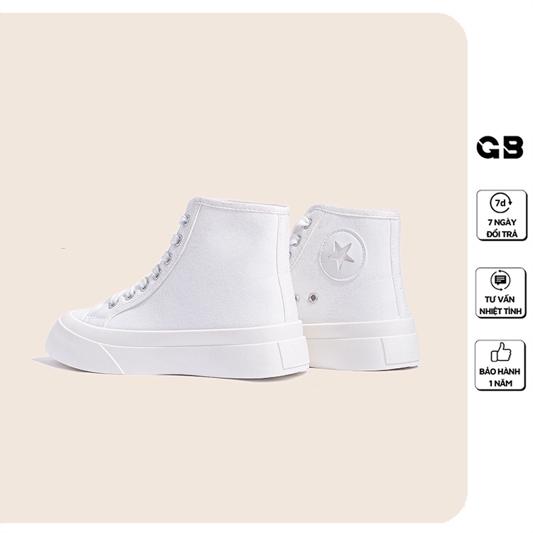 Giày Sneaker Nữ Cổ Cao Giày BOM Thể Thao Đế Độn  Vải Basics Màu Đen Trắng Hot Trend Thời Trang giayBOM GB Classics B1364