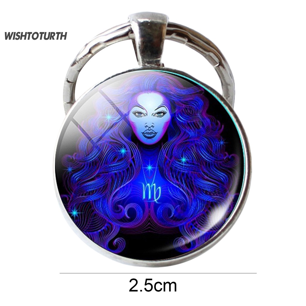 Móc Khóa Mặt Kính Hình 12 Cung Hoàng Đạo