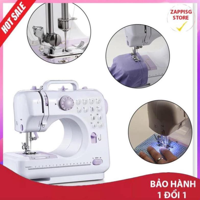 Máy may mini gia đình FHSM 505A Cao Cấp, Phiên Bản Mới 12 Kiểu May- Lựa Chọn Hàng Đầu new 2021