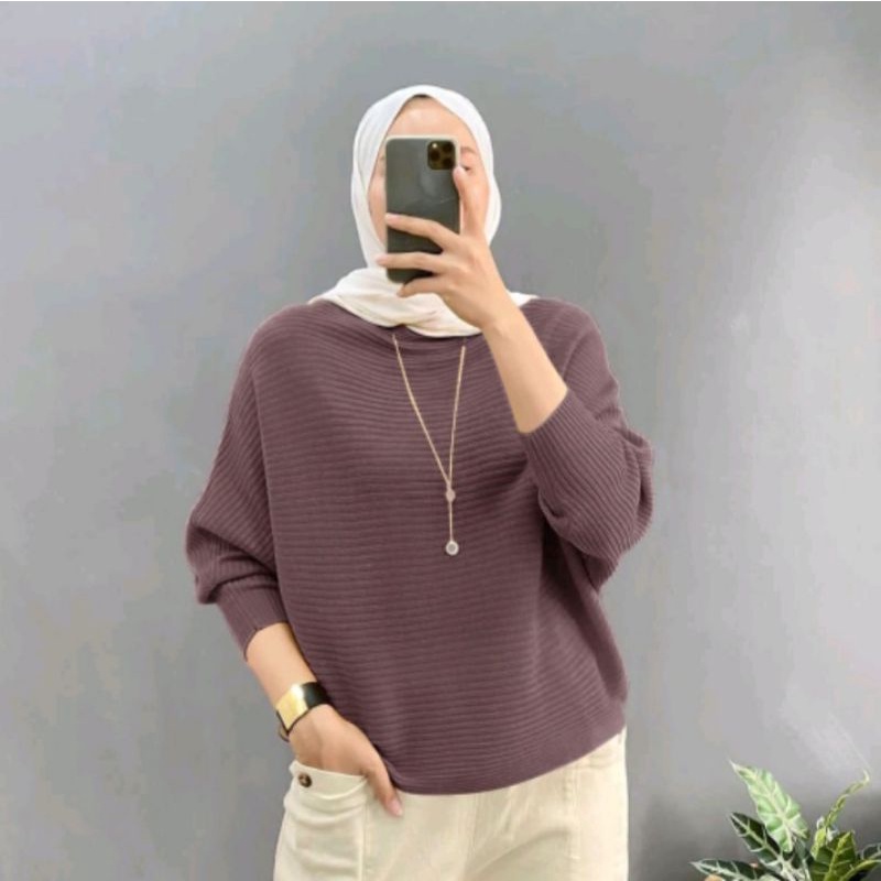 Lasperal Quần Áo Dệt Kim Cánh Dơi Blusperal Cỡ Lớn Vừa Vặn L To XXL