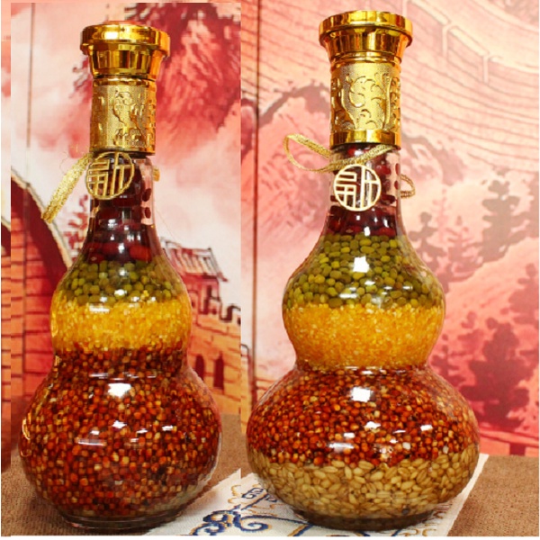Ngũ Cốc Thờ Cúng,Ngũ Cốc ,Đậu Phong thuỷ chai Bầu Loại 1 nắp "vàng" thờ cúng