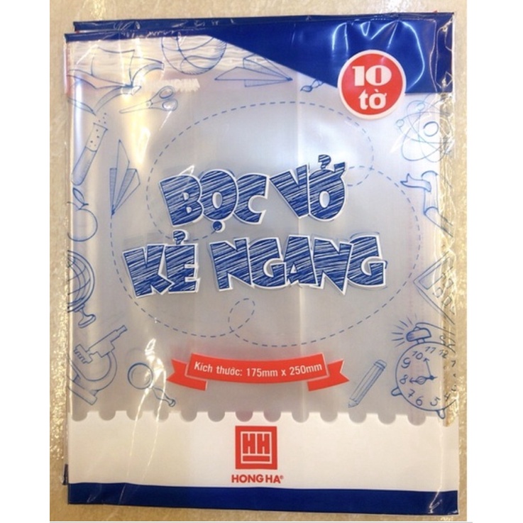 Bọc vở kẻ ngang Hồng Hà 3157 kích thước 175x250mm 10c/tập