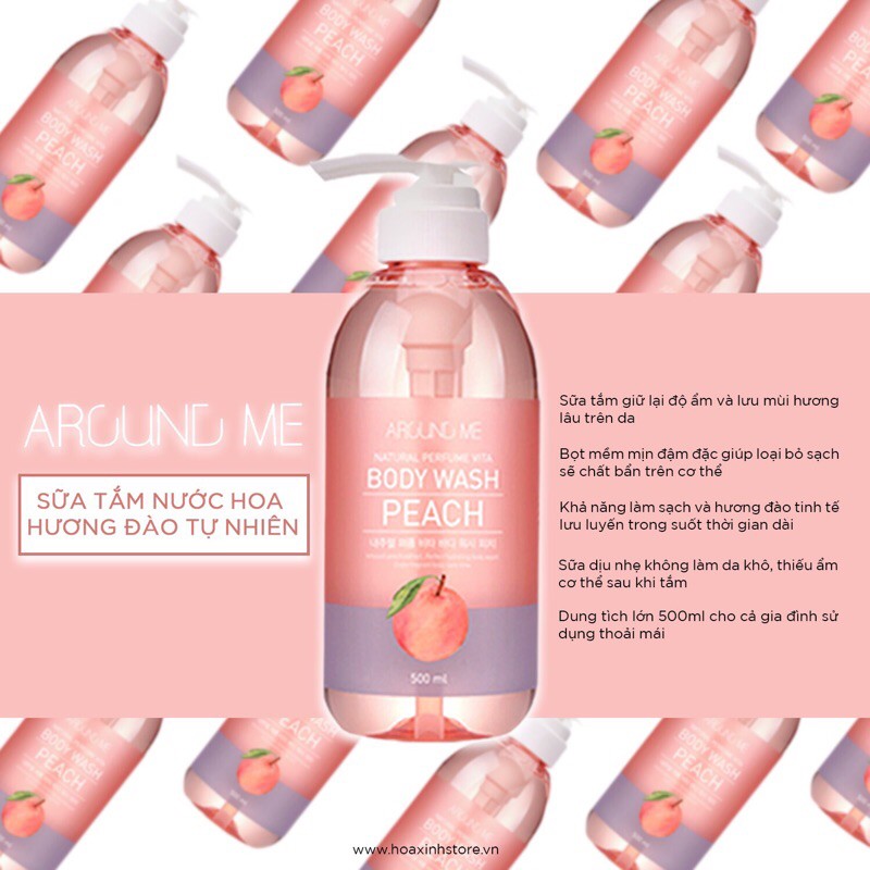 Sữa Tắm AROUND ME Hương Nước Hoa Dưỡng Ẩm Cơ Thể 500ml/chai