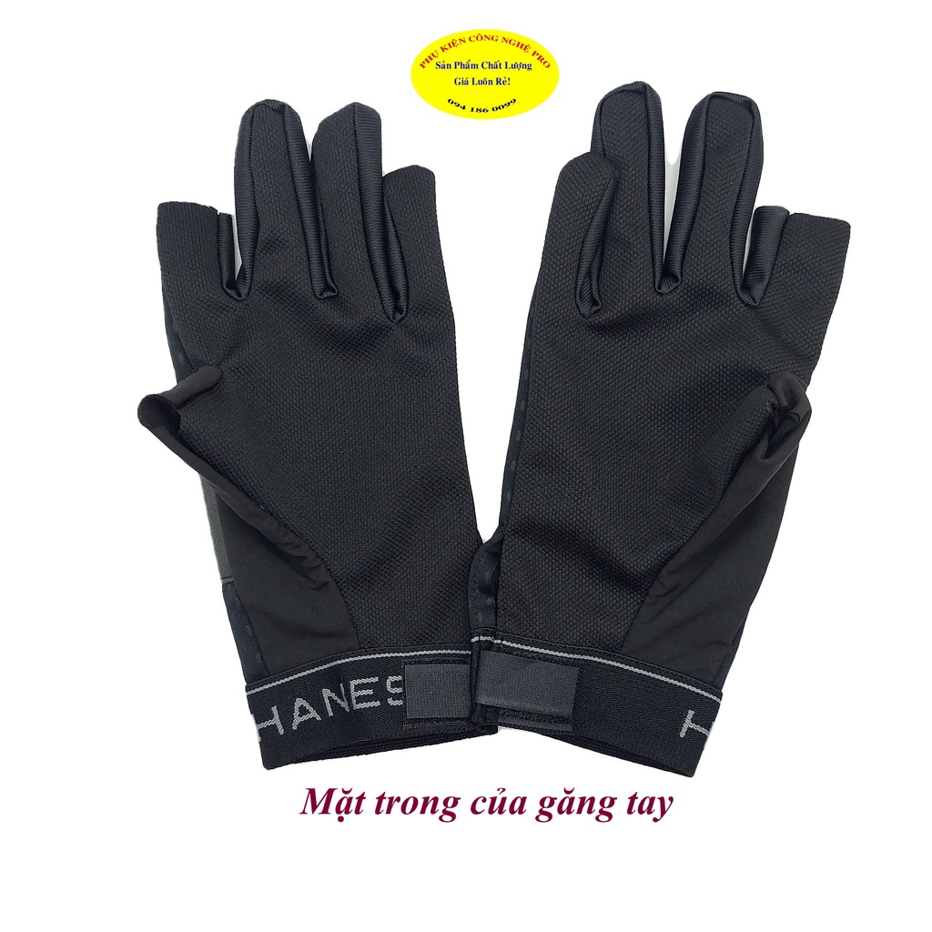 Bao tay Găng tay Nam Kiểu hở 2 ngón Gắn chữ adiddas Chất liệu vải mềm êm, Chống nắng, Chống tia UV, Bảo vệ đôi tay