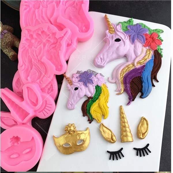 Khuôn Silicone Ngựa Unicorn Cài Hoa 10,5 * 5 * 1Cm