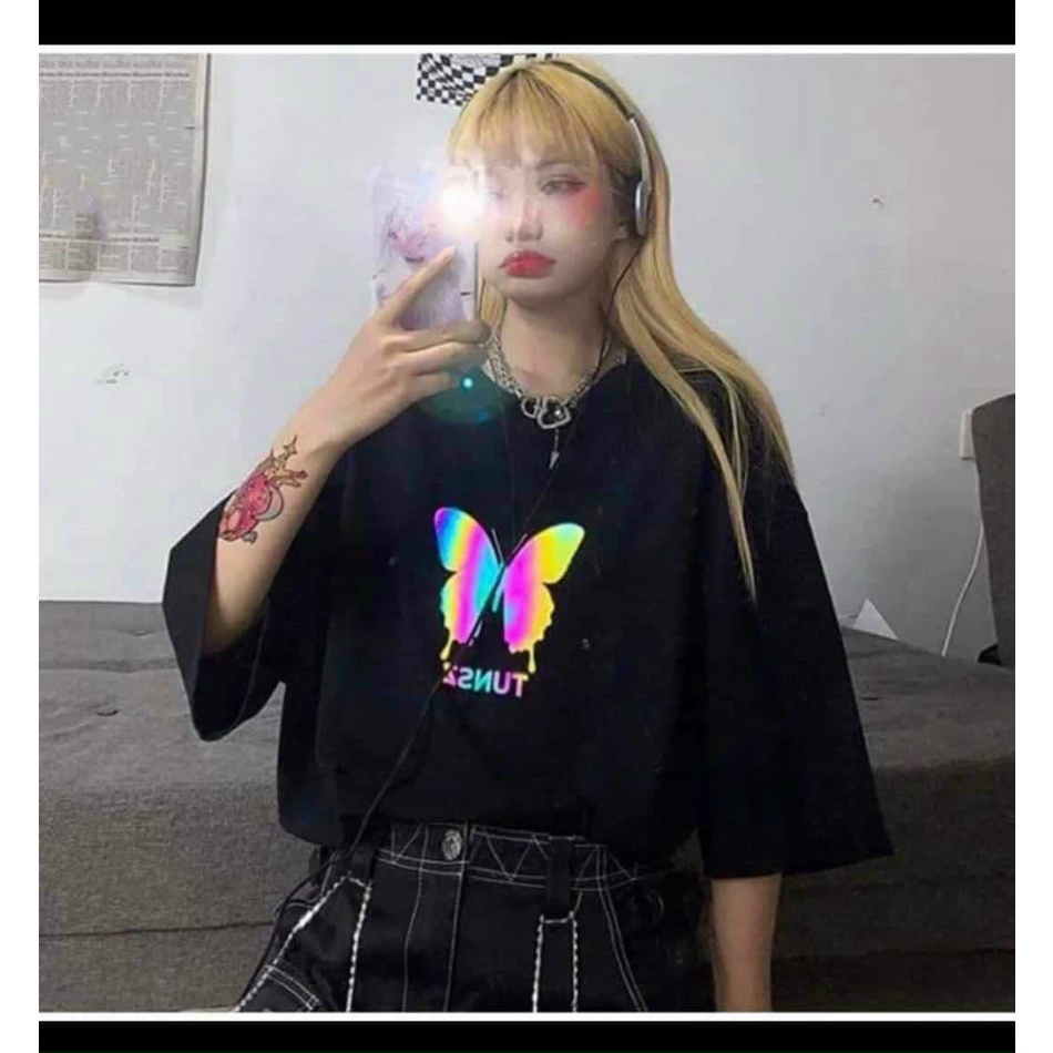 ÁO THUN NỮ HỌA TIẾT BƯỚM ĐÊN BẢY MÀU CÁ TÍNH NỔI BẬT VLTN FASHION