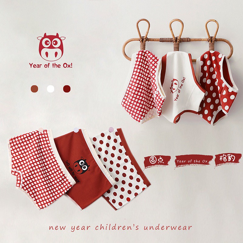 Set 3 Quần Lót Vải Cotton Thoáng Khí In Họa Tiết Hoạt Hình Dễ Thương Cho Bé Gái