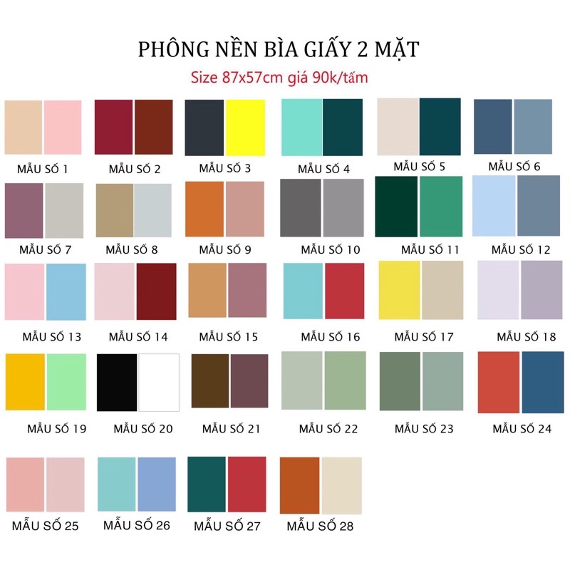 Phông nền bìa giấy chụp ảnh sản phẩm chuyên nghiệp kích thước 87x57cm