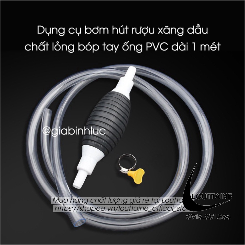 Ống hút nước bóp tay ống PVC mềm dài 1 mét, dụng cụ bơm hút chất lỏng xăng dầu chất lỏng bóp tay thông minh tiện dụng