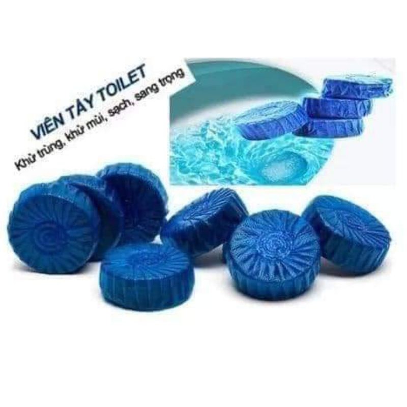 Viên tẩy bồn cầu  xanh , túi 10 viên tẩy tolet,khử trùng, khử mùi,tẩy sạch mảng bám vi khuẩn,vết bám trong bồn cầu