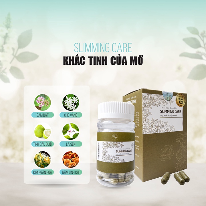 Trà Giảm Cân Slimming Care X3, Trà Thảo Mộc Giảm Cân Nhanh Cấp Tốc Giảm Mỡ An Toàn Hộp 30 Viên