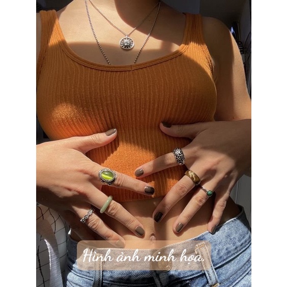 NL1. Nhẫn Agate vintage oval nước đậm trong | Độc lạ | Vintage Necklace|| Si Nhật | Japan | 2HAND | trang sức nhật