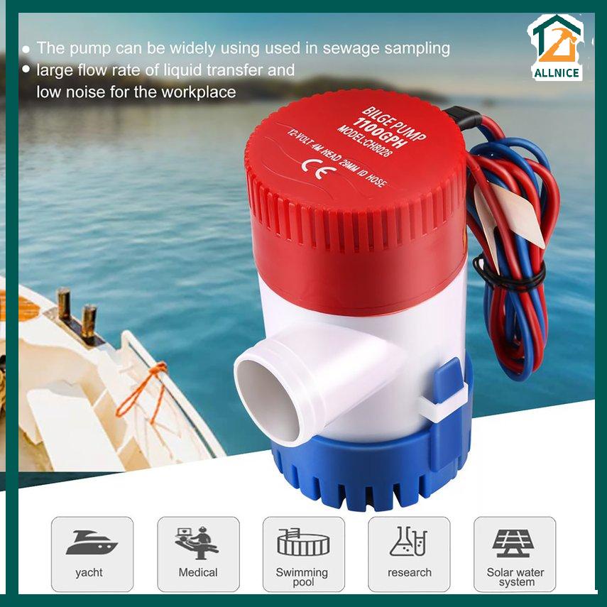 Máy bơm nước 1100Gph 12V 24V DC phù hợp cho tàu thuyền  12V Vacuum Water Pump Submersible Marine Boat Bilge Pump 1100GPH Water Pump