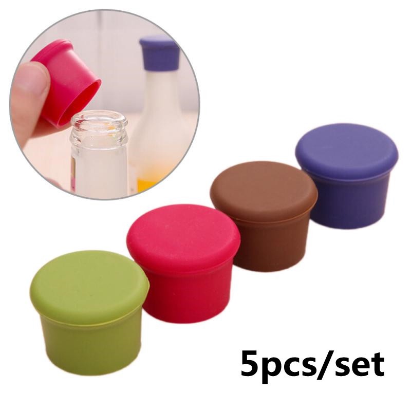 Set 5 Nút Silicone Đậy Chai Lọ Đựng Gia Vị Tiện Dụng