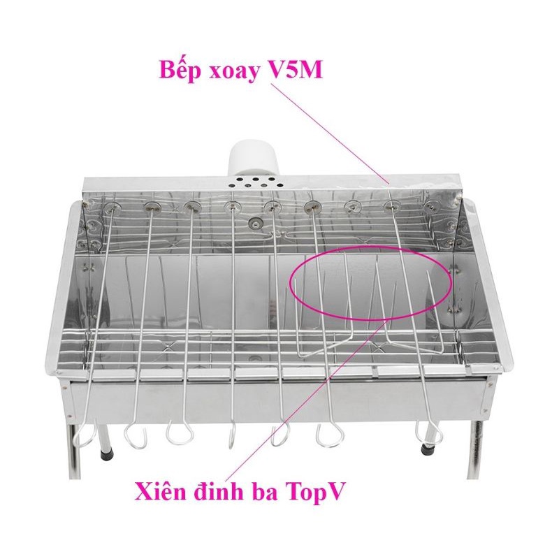 Que xiên đinh 3 bằng inox dài 40cm nướng thịt, nướng hải sản