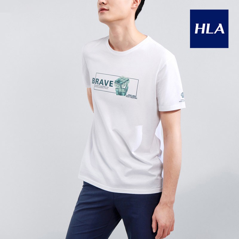 Áo Thun Nam HLA Comfortable Skin-Friendly Breathable Simple Short Sleeve T-shirt