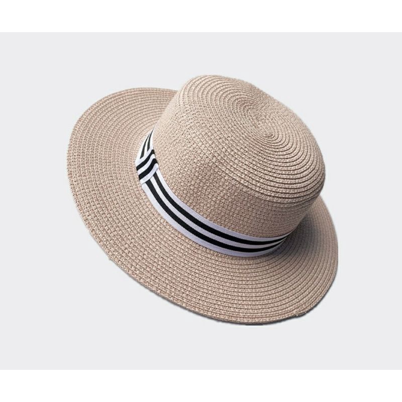 Nón cao bồi cói nam nữ Mũ phớt cowboy cao bồi vành phẳng đi biển đẹp thoáng mát Lh0917399527