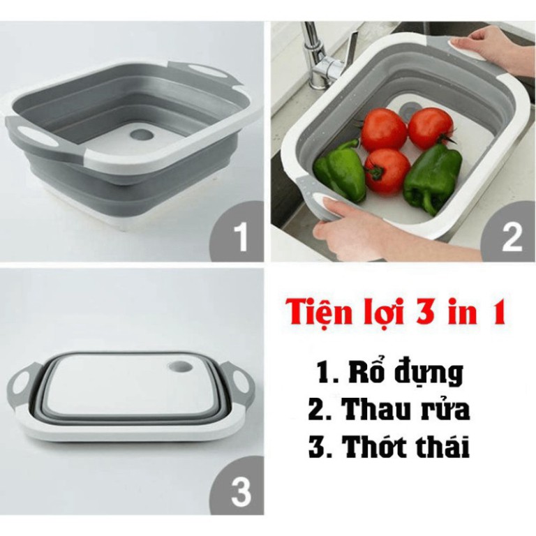 Bộ Thớt Kèm Chậu Gấp Gọn 2 in 1 Đa Năng | (LH3)