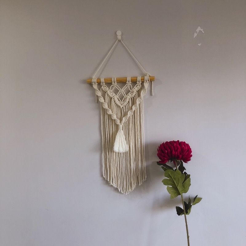Macrame mành treo tường tết dây thủ công trang trí phòng decor quán