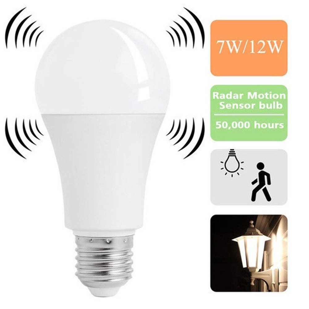 Bóng đèn LED E27 thông minh trụ nhựa tiết kiệm điện năng có cảm biến tự động tắt mở Togo1