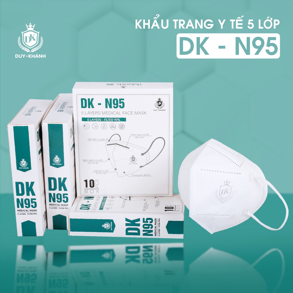 Khẩu trang N95 cao cấp 5 lớp hộp đóng 10 cái giúp chống bụi hiệu quả