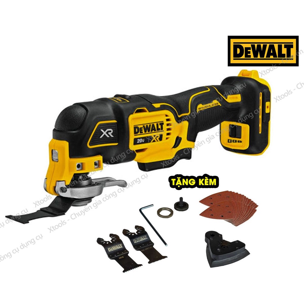 Máy cắt dao động cầm tay dùng pin DeWALT 20V motor không chổi than, kèm phụ kiện cắt, chỉnh 3 tốc độ, bảo hành 3 năm.