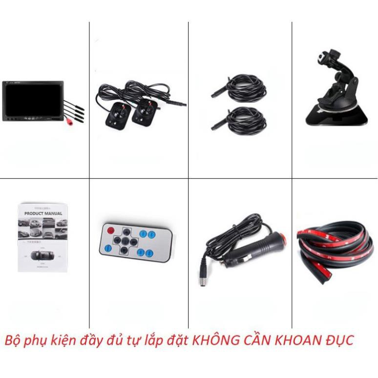 Bộ màn hình 7in kèm 2 cam lề TRÁI PHẢI YOELBAER cắm tẩu hạn chế va quệt tối đa MAN2C