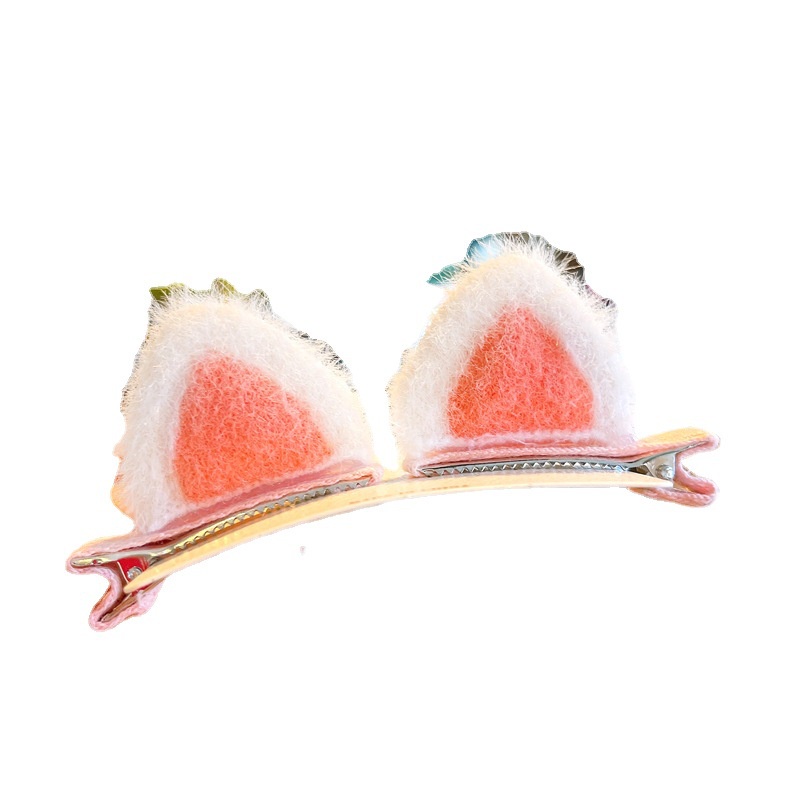 Kẹp Tóc Tai Mèo Bằng Lông Chồn Dễ Thương Dành Cho Bé Gái