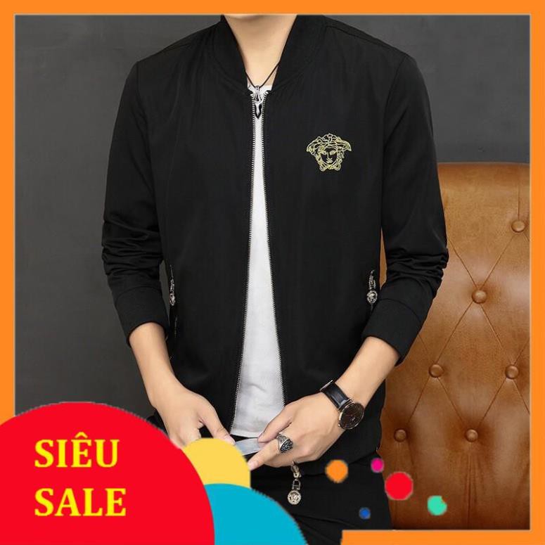 RẺ NHẤT SHOPEE Áo khoác nam thêu logo versace poly quảng châu