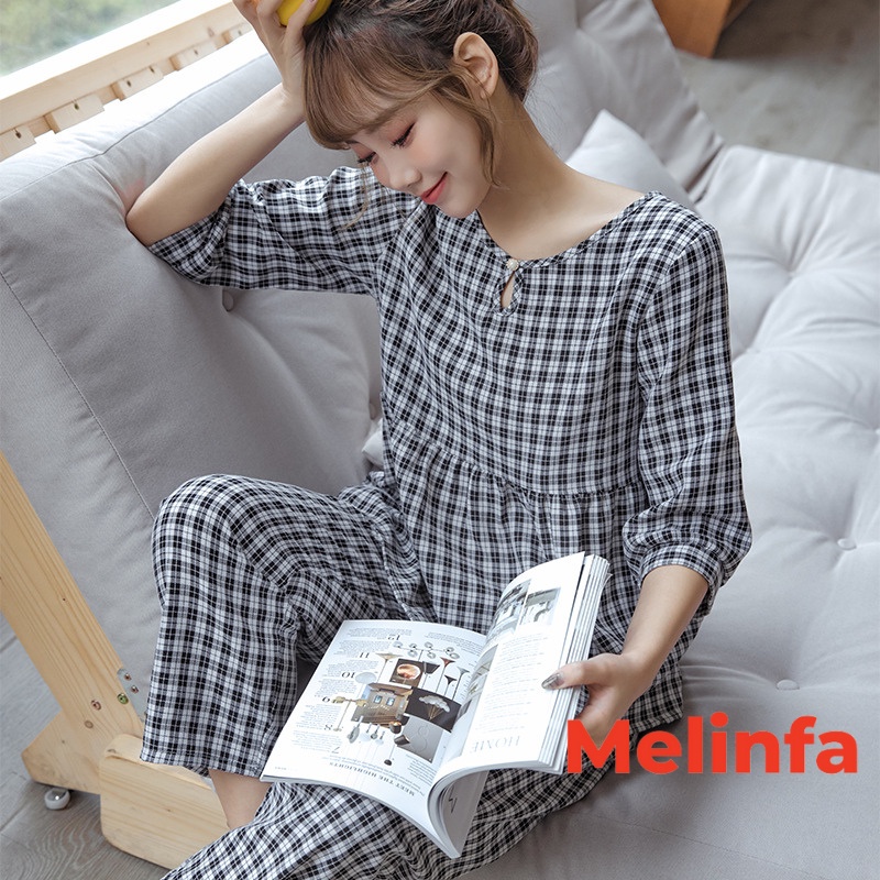 (Xả kho)Bộ đồ ngủ quần dài nữ vải bông Cotton tự nhiên mềm mại thoáng mát, bộ Pyjamas mặc nhà nữ mã VABD0282
