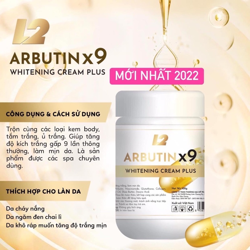 Kem Kích Trắng arbutin X9 L2