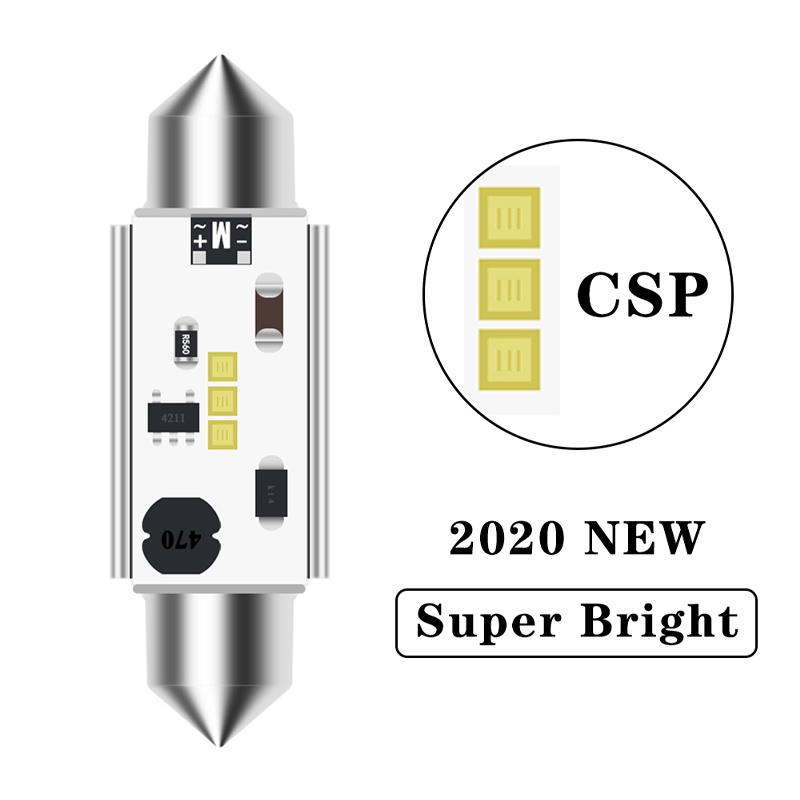1 Đèn LED CANBUS C5W 12V-24V CSP Blub 31mm 36mm 39mm 41mm Gắn Trần Xe Hơi