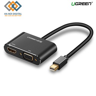 Cáp chuyển đổi Mini DisplayPort sang HDMI và VGA dài 20cm UGREEN MD115 20422 màu đen
