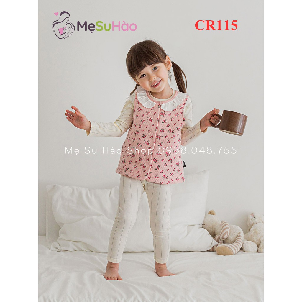 HÀNG CÓ SẴN CR115, ÁO GILE BÉ GÁI CAO CẤP HÃNG CORDI_I HÀN QUỐC. MẪU HOA NHÍ RẤT XINH