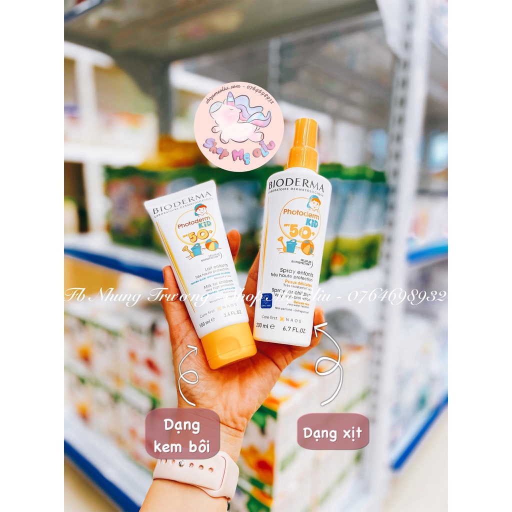 Kem chống nắng Bioderma Photoderm Kid SPF50 + cho bé từ 12 tháng