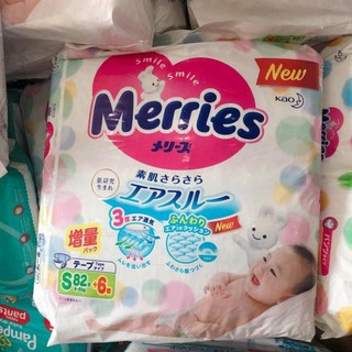 Combo 2 bịch bỉm dán/ quần merries cộng miếng nb96/ s88/ m68/ l58/ m64/ l50