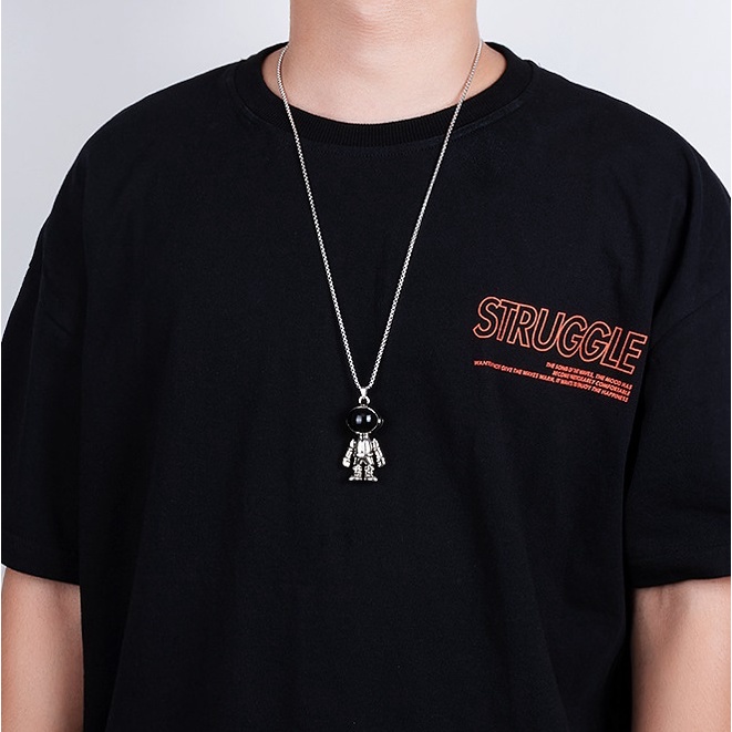 Dây Chuyền Nam Phi Hành Gia Kuu Clothes Màu Bạc Đẹp Cao Cấp - Vòng Cổ Nam Chất Liệu Titan