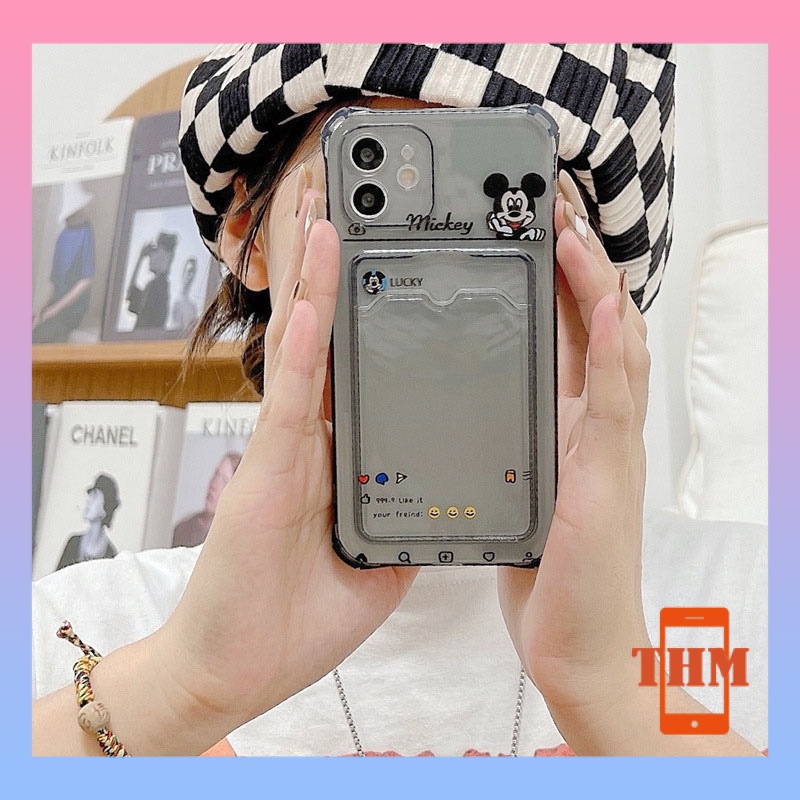 Ốp Điện Thoại Hình Chuột Tích Hợp Ngăn Đựng Thẻ Cho iphone 6/6plus/6s/6splus/7/7plus/8/8plus/x/xr/xs/11/12/13/pro/max/plus/promax-980