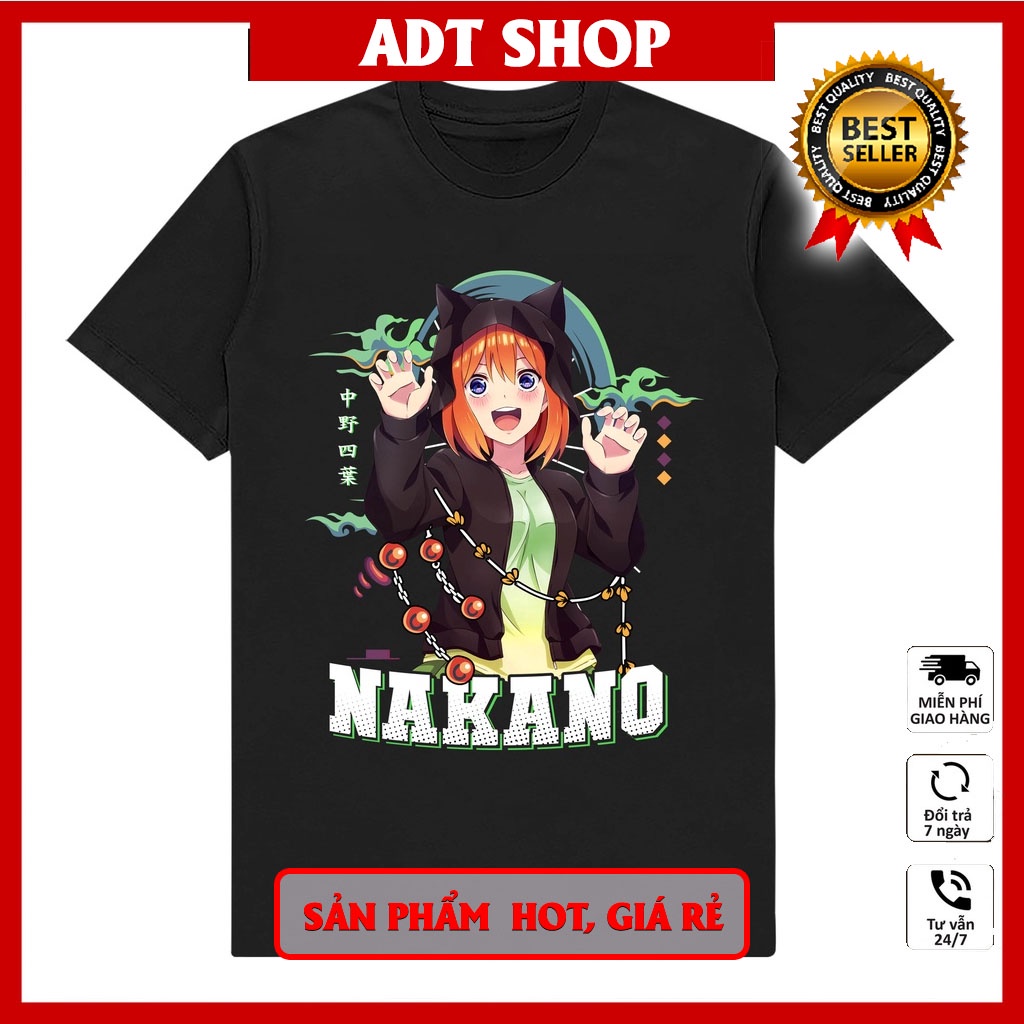 Áo Thun Gotoubun No Hanayome YOTSUBA NAKANO The Quintessential Quintuplets Unisex nam nữ độc đẹp giá rẻ